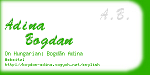 adina bogdan business card